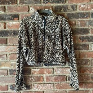 Cropped Cheetah Print Sweater
